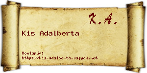 Kis Adalberta névjegykártya